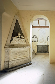 <b class=qtipBold><figcaption>De Grey Mausoleum K030238</figcaption></b><br>DE GREY MAUSOLEUM, Flitton, Bedfordshire. Interior view showing the monument to Lady Anne de Grey with monument to Countess de Grey seen through the arch.<br><em>© Historic England</em> De Grey Mausoleum K030238