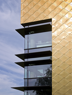 <b class=qtipBold><figcaption>The Hive, Worcester DP154548</figcaption></b><br>The Hive, Sawmill Walk, The Butts, Worcester, WR1 3PB. South elevation, detail. University and public library.<br><em>© Historic England</em> The Hive, Worcester DP154548