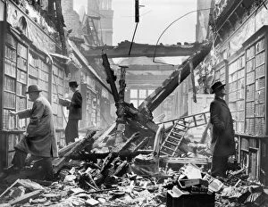 Romantic Ruins Collection: Holland House library after an air raid BB83_04456