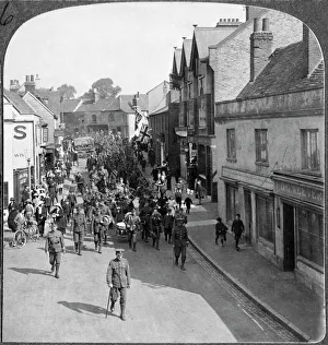 <b class=qtipBold><figcaption>Hornchurch, 1915 BB88_07119</figcaption></b><br>HORNCHURCH, Havering, London. The 1st Sportsmen's Battalion of the 23rd Battalion of the Royal Fusiliers, possibly marching to war. Photographed in 1915. Howarth-Loomes Collection.<br><em>© Historic England</em> Hornchurch, 1915 BB88_07119