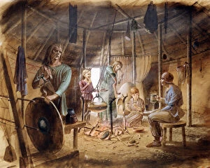 House and home Gallery: Inside an Iron Age house J870478