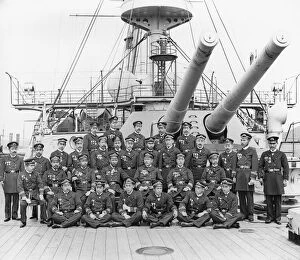 Bedford Lemere Collection (1860s-1944) Collection: Japanese naval officers onboard battleship Fuji HBL01_15_186