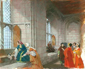 <b class=qtipBold><figcaption>Kenilworth Castle N090098</figcaption></b><br>KENILWORTH CASTLE, Warwickshire. Reconstruction drawing by Ivan Lapper showing an interior view of Saintlowe Tower.<br><em>© Historic England</em> Kenilworth Castle N090098