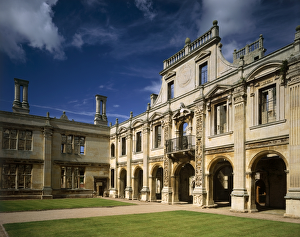 <b class=qtipBold><figcaption>Kirby Hall J930355</figcaption></b><br>KIRBY HALL, Northamptonshire. The North side of the inner court.<br><em>© John Critchley</em> Kirby Hall J930355