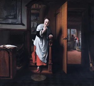 <b class=qtipBold><figcaption>Maes - The Eavesdropper N070480</figcaption></b><br>APSLEY HOUSE, London. "The Eavesdropper" 1655-7 by Nicolaes MAES (1634-93). WM 1503-1948.<br><em>© Historic England</em> Maes - The Eavesdropper N070480