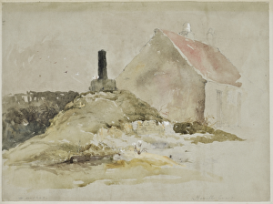 <b class=qtipBold><figcaption>Nevilles Cross CGH01_02_01_001</figcaption></b><br>Neville's Cross, Crossgate Peth, Durham. A nineteenth century watercolour painting of the remains of the Early Medieval cross. Artwork collected by C G Harper.<br><em>© Historic England Archive</em> Nevilles Cross CGH01_02_01_001