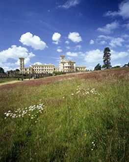 <b class=qtipBold><figcaption>Osborne House K040225</figcaption></b><br>OSBORNE HOUSE, Isle of Wight. Distant view of the house across the grassland.<br><em>© Historic England</em> Osborne House K040225