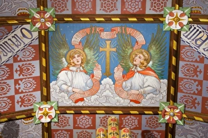 Carisbrooke Castle Gallery: Painted ceiling, St Nicholas Chapel, Carisbrooke Castle N080371