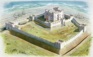 Castles Illustrations Collection: Piel Castle J050116