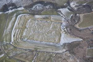 <b class=qtipBold><figcaption>Roman Fort 28379_011</figcaption></b><br>Habitancum Roman Fort, Risingham, Northumberland. Aerial view with light snow accentuating the earthworks. NY8986/17.<br><em>© Historic England</em> Roman Fort 28379_011