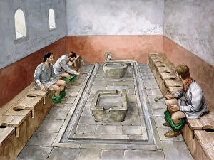 Illustration Collection: Roman latrine J000112