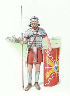 People in the Past Illustrations Gallery: Roman legionary soldier IC048_145