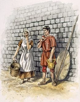 People in the Past Illustrations Gallery: Roman man and woman J030115