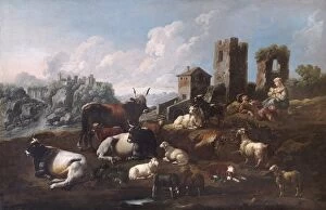 Livestock Gallery: Roos - Shepherd and Cattle N070654