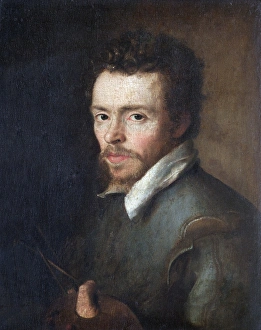 <b class=qtipBold><figcaption>Self Portrait N070583</figcaption></b><br>APSLEY HOUSE, London. Self Portrait of an unknown painter with palette and brushes. Flemish School dated 1596. Possibly by Cornelis Ketel (1548-1616), but shows a much younger man than the 1596 date. Provisionally Spanish Royal Collection. Captured at Vitoria 1813. WM 1628-1948.<br><em>© Historic England</em> Self Portrait N070583