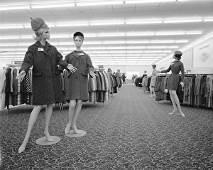 <b class=qtipBold><figcaption>Showroom Dummies JLP01_08_079174</figcaption></b><br>Woolco, Allensway, Thornaby, Stockton-On-Tees. The women's clothing department at the new Woolco department store in Thornaby with coats and dresses displayed on mannequins. 19th August 1968. John Laing Collection.<br><em>© Historic England</em> Showroom Dummies JLP01_08_079174