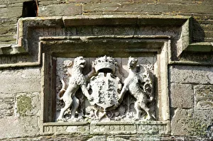 <b class=qtipBold><figcaption>St Mawes Castle N070921</figcaption></b><br>ST MAWES CASTLE, Cornwall. Detail of the coat of arms which appears above the entrance to the castle.<br><em>© Historic England</em> St Mawes Castle N070921