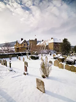 Grave Yard Collection: Stokesay Castle in the snow N080708