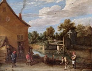 Teniers - Peasants playing Bowls.. N070543