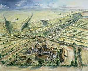 Graphic Collection: Wharram Percy Medieval Village J890256