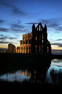 Whitby Abbey Collection: Whitby Abbey at sunset N080808