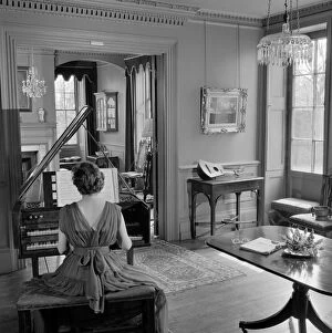 House and home Gallery: Woman playing harpsichord a071907