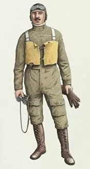 People in the Past Illustrations Gallery: World War One flying boat pilot N100005