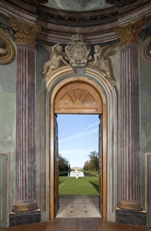<b class=qtipBold><figcaption>Wrest Park N110058</figcaption></b><br>WREST PARK HOUSE AND GARDENS, Bedfordshire. Interior view. View from the Thomas Archer Pavilion, over Long Water with the house in the distance.<br><em>© Historic England</em> Wrest Park N110058