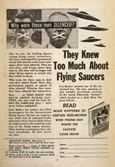 Government Gallery: Advertisement for a book about flying saucers