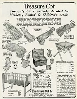 Treasure Collection: Advert for Treasure Cot baby specialises 1930