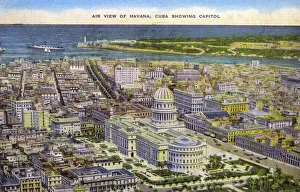 Government Gallery: Aerial view of Havana, Cuba showing the Capitol Building