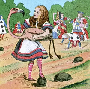 Flamingo Gallery: Alice in Wonderland, Alice at the croquet game
