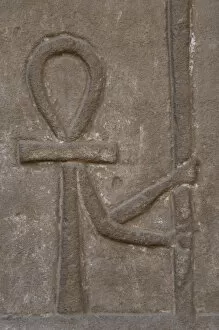 Edfu Collection: Ankh. Relief. Temple of Horus. Edfu. Egypt