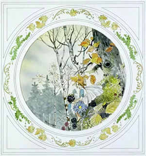 Seated Gallery: Autumnal Scene with Fairy & Blackberries