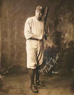 Facing Gallery: Babe Ruth, full-length portrait, standing, facing slightly l