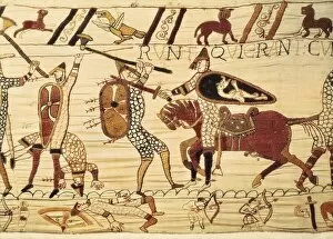 Decorative Collection: Bayeux Tapestry. 1066-1077. Battle of Hastings