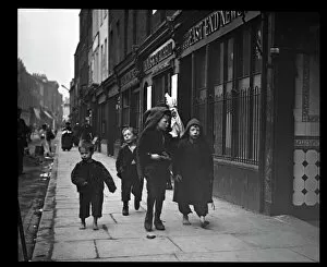 Door Way Collection: Four boys in a street in the East End of London
