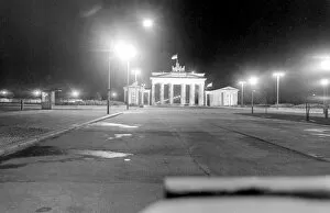 Berlin Wall Gallery: Brandenburg Gate at night, East Berlin, Germany