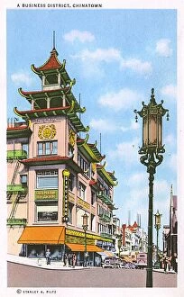 Pagoda Gallery: Business district, Chinatown, San Francisco, California, USA