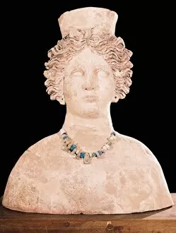 Sculptures Gallery: Bust of goddess Tanit. Carthaginian art. Sculpture