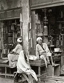 Egypt Gallery: Curio store, Cairo, Egypt, circa 1880s