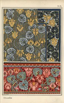 Motif Gallery: Cyclamen persicum plant as motif in designs