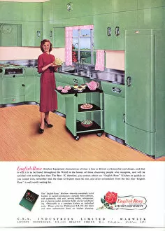 Dessert Collection: English Rose kitchen advert, woman with desserts