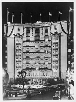 Flood Lit Collection: Front Fa├ºade of the Dorchester Hotel, 1953