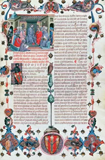 Monarchy Gallery: Folio of Codex of the Usages depicting the Catalan Parlia