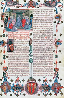 Monarchy Gallery: Folio of Codex of the Usages depicting the Catalan Parlia