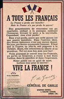 WW2 and WW2 Propaganda Posters: French poster from General de Gaulle, WW2