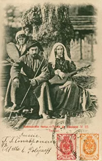 Seated Gallery: Georgian country folk with musical instruments