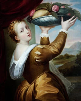 Platter Collection: Girl with a Platter of Fruit after Titian formerly Lavinia a