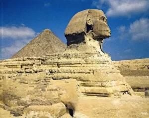 Sculptures Gallery: Giza. Great Sphinx and. Great Pyramid of Giza